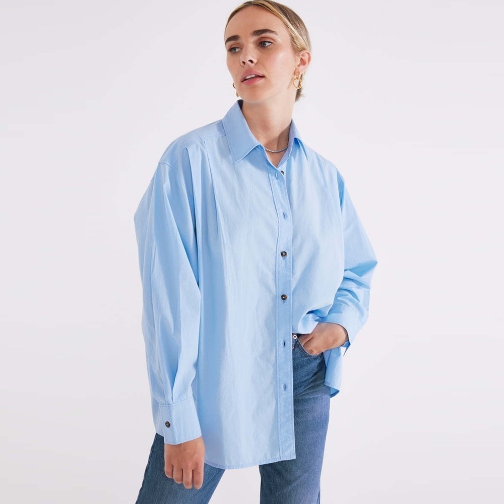 Etica - Jeana Poplin Shirt - Powder Blue